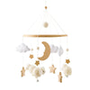 Wooden baby crib rattle toy with crochet bed bell bracket for infants 0-12 months, designed by Nova Mart.
