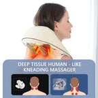 Nova Mart 26W wireless neck and shoulder massage shawl with kneading nodes for relaxing massage therapy.