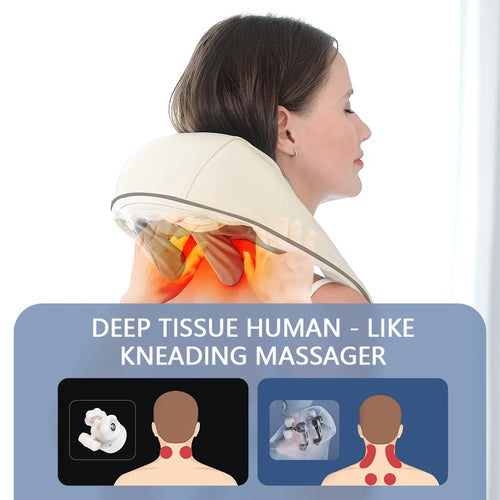 26W Wireless Neck & Shoulder Kneading – Powerful 26W Motor