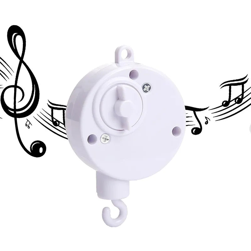 Wooden wind chime baby crib mobile with felt animal dolls and music, Nova Mart baby toy for nursery decoration and entertainment.