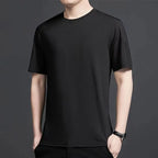 Unisex waffle knit T-shirt in solid color from Nova Mart, casual men's fashion top with a loose fit and textured fabric.