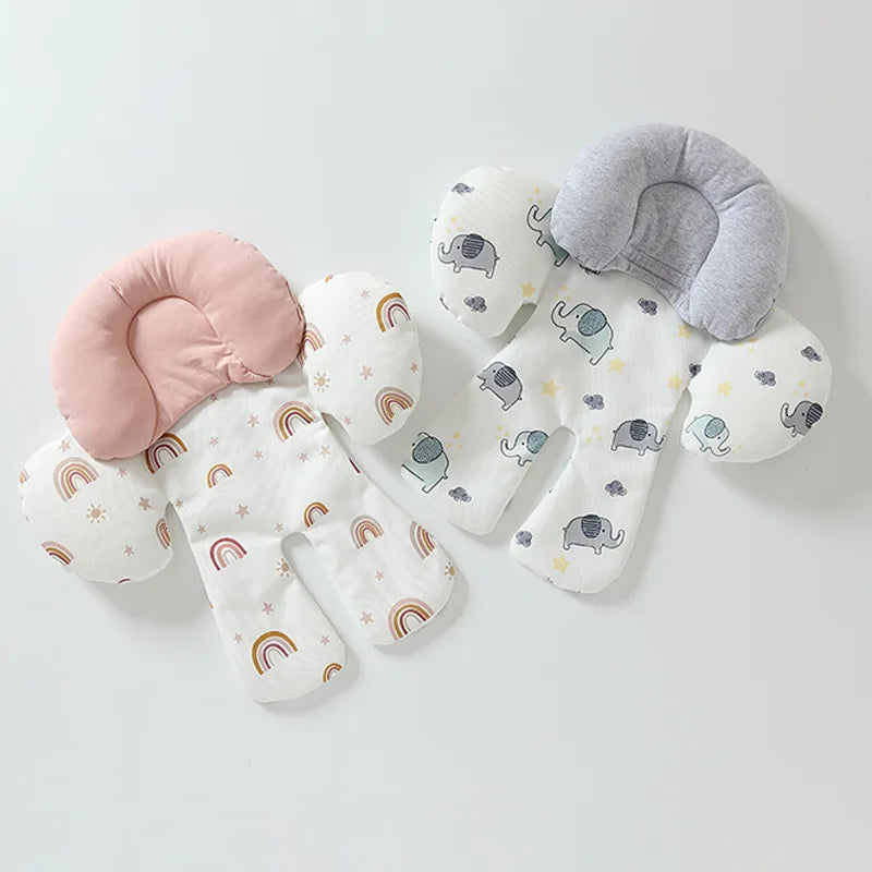 Nova Mart newborn stroller seat liner with baby head and neck support cushion, soft and padded stroller accessory for infants.