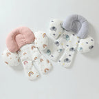 Nova Mart newborn stroller seat liner with baby head and neck support cushion, soft and padded stroller accessory for infants.