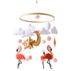 Wooden baby crib mobile by Nova Mart featuring a soft felt cartoon bear and music box for infant nursery decor.