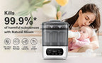 Nova Mart 4-in-1 baby bottle sterilizer and dryer with LED touch control, auto shut-off, and universal fit for all bottle types.