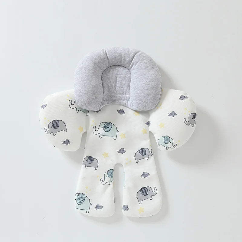 Nova Mart newborn stroller seat liner with baby head and neck support cushion, providing comfort for infants during strolls.