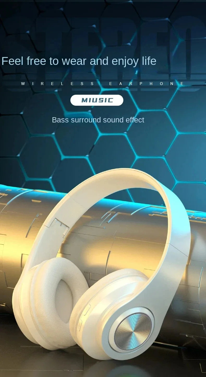 Nova Mart B39 ANC wireless headphones with stereo sound and 12-hour battery life, shown in black over-ear design with ear cushions.