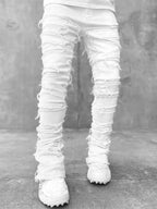 Men's straight-leg Jacquard denim jeans by Nova Mart with intricate woven pattern, stylish streetwear for men's fashion.