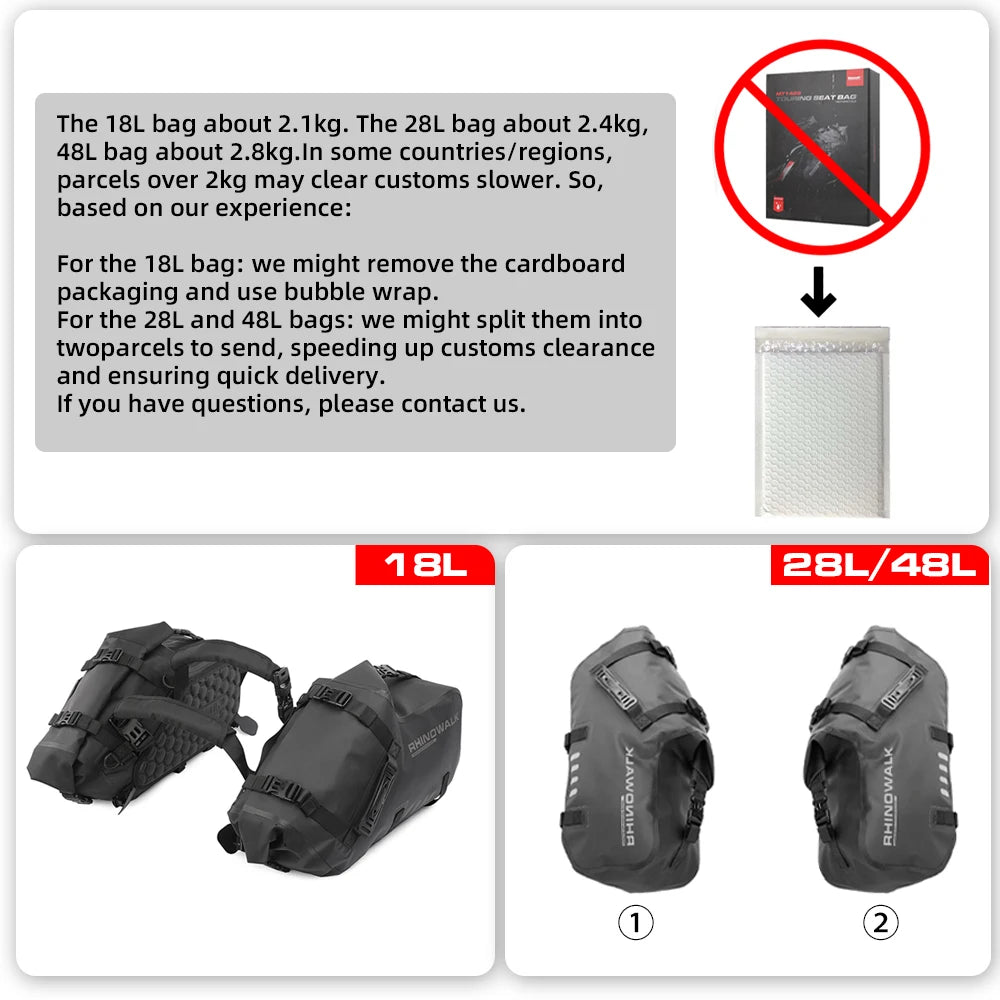 Waterproof motorcycle pannier saddle bags by Nova Mart, designed for durable storage on motorcycles, shown in black with secure straps.