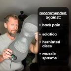 Nova Mart 3-in-1 back massager with heat and vibration, designed for back pain relief, showing the device with adjustable settings.