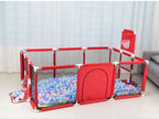 Baby playpen with steel pipes and ball box, Nova Mart baby playground for safe indoor play and entertainment.