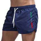 Men's Italy summer casual board shorts by Nova Mart with vibrant tropical print and comfortable fit for beach or pool.