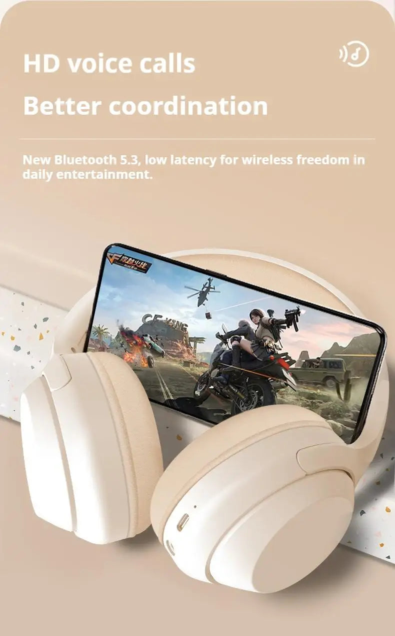 Wireless gaming headphones by Nova Mart with 360° surround sound, deep bass, HD mic, and 20-hour battery life.