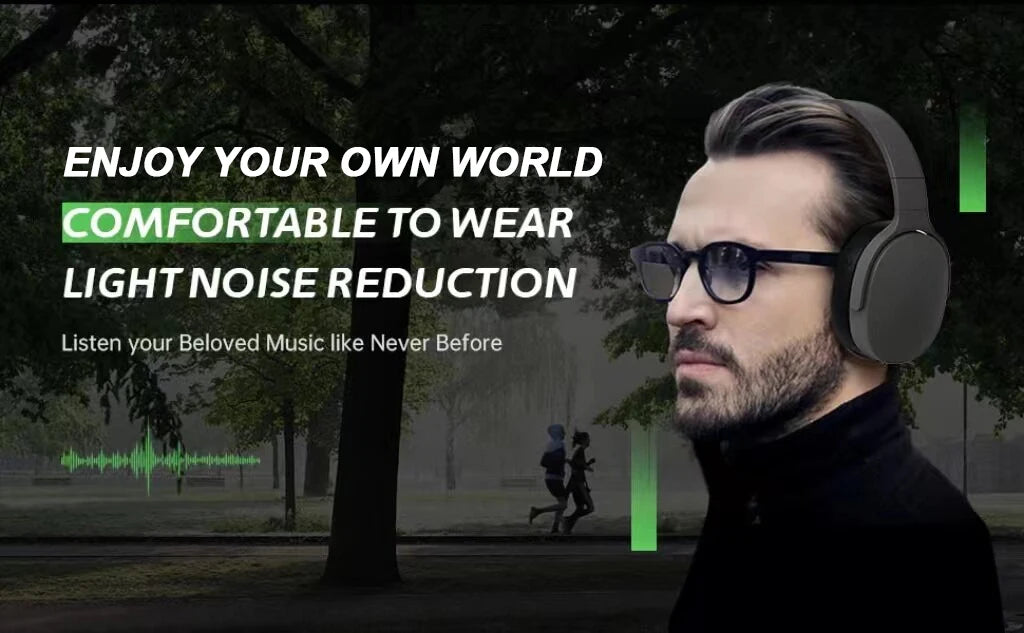 AyeBeau ANC wired and wireless gaming and call earphones and headphones by Nova Mart, showing over-ear design and built-in microphone.