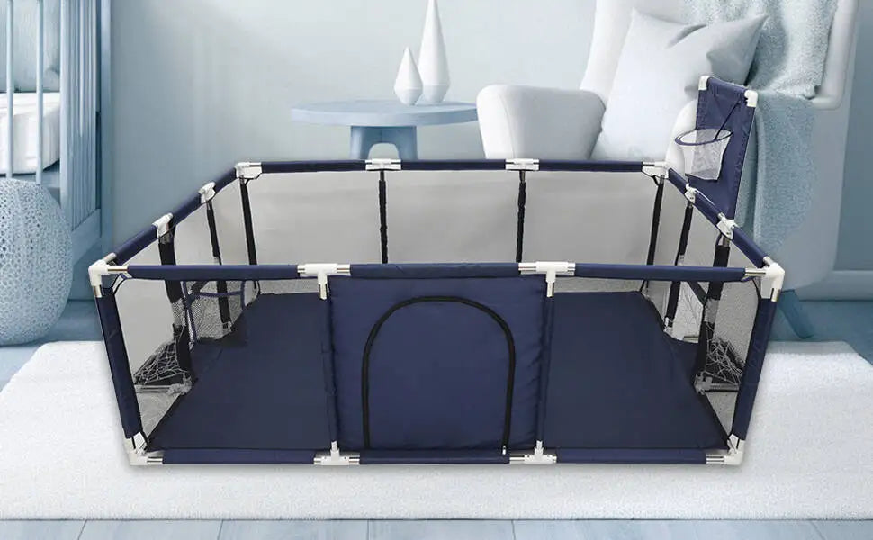 Large Nova Mart baby playpen with soft padding and ball pool for kids safety and fun.
