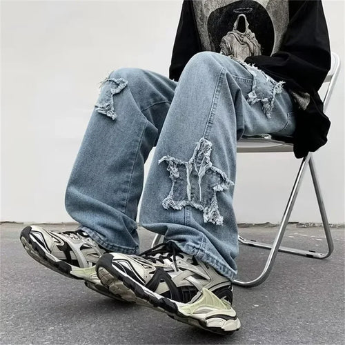 Men's Y2K Stars Embroidery Jeans – Bold Stars