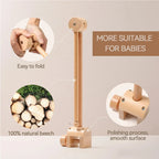 Wooden baby crib rattle toy with crochet bed bell bracket, suitable for infants aged 0-12 months, by Nova Mart.
