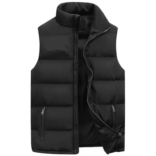 Men's sleeveless waterproof vest jacket by Nova Mart, featuring a zipper closure, suitable for winter and autumn wear.