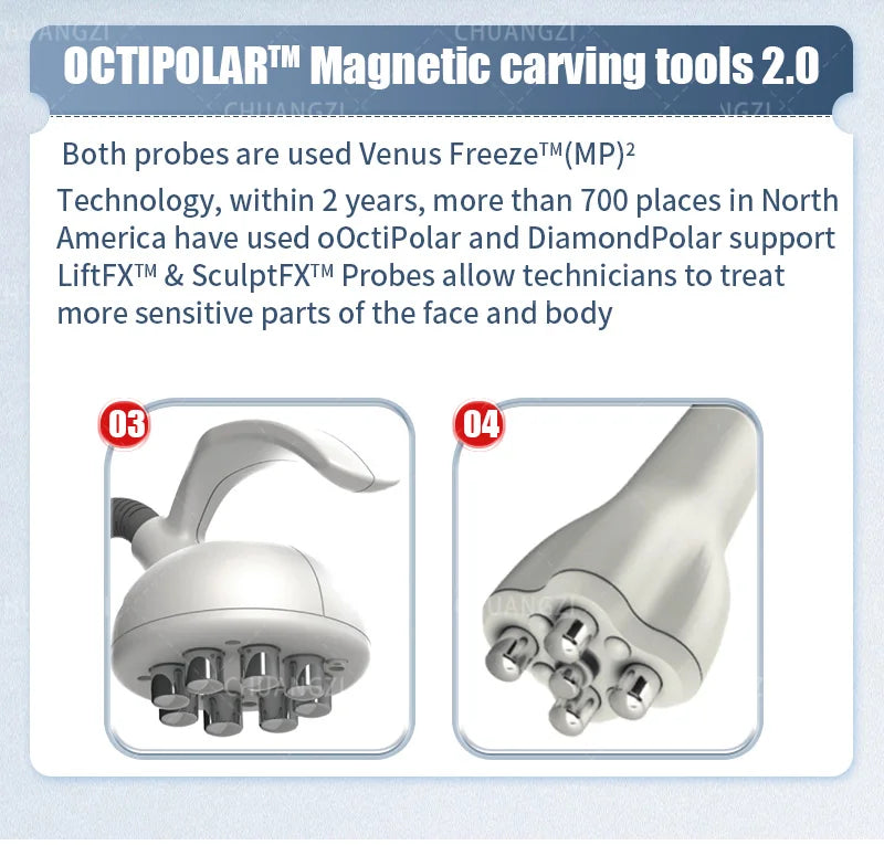 Nova Mart Venus Legacy Skin Tightening Machine for salon use, a professional beauty device with sleek design and advanced skin tightening features.