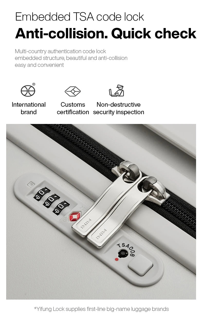 Nova Mart Mixi PC aluminum frame trolley case with laptop pocket, lightweight luggage with sturdy handle and spacious interior.