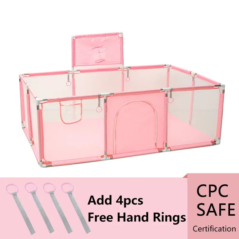 Large Nova Mart baby playpen with soft padding and ball pool for safe, fun play for kids.