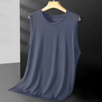 Men's ice silk mesh vest by Nova Mart, sleeveless summer top with breathable, lightweight fabric ideal for warm weather.