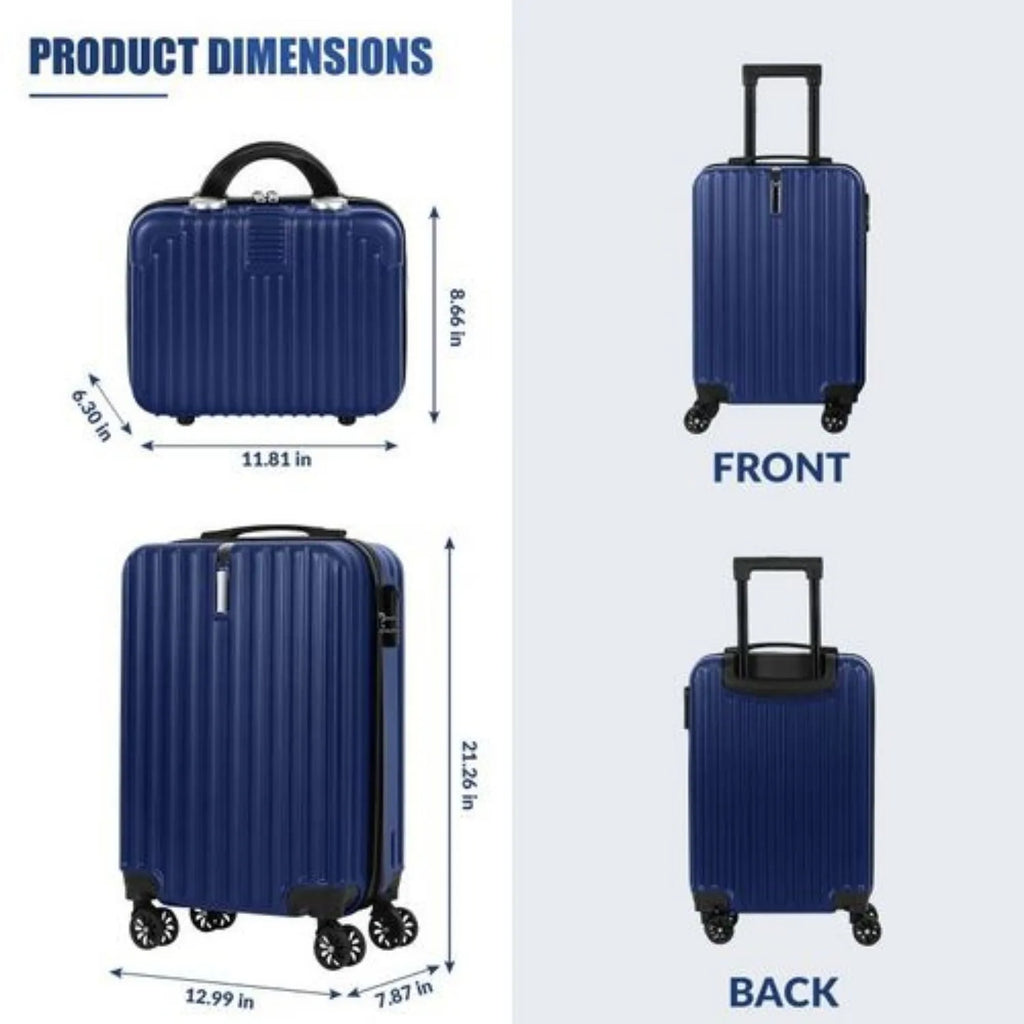Two-piece Nova Mart hardshell luggage set with TSA locks, includes 20-inch and 14-inch suitcases for travel.