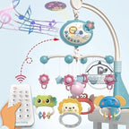 Baby crib mobile with lights, music, and projection by Nova Mart, featuring colorful hanging toys and a remote control for easy use.