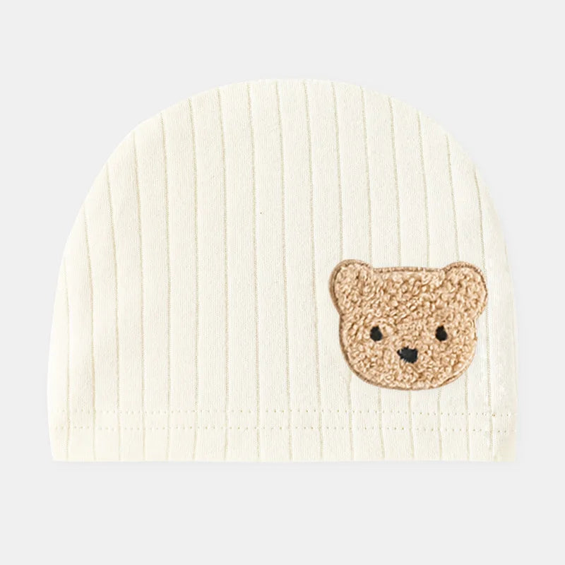 Nova Mart baby clothing: 100% cotton newborn romper with cartoon bear design and matching hat, soft and comfortable for infants.