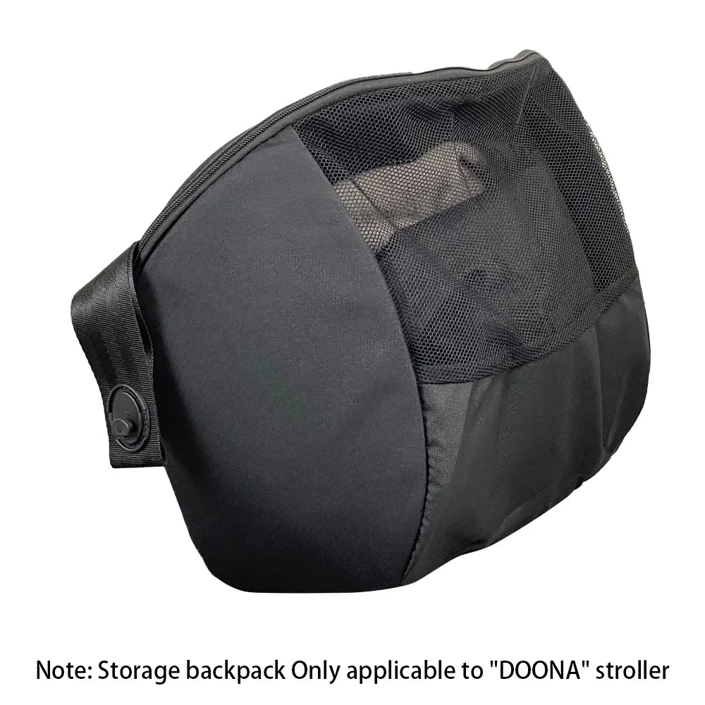 Nova Mart Doona & FooFoo stroller storage bag, 3-in-1 travel knapsack with multiple compartments and adjustable straps for convenience.