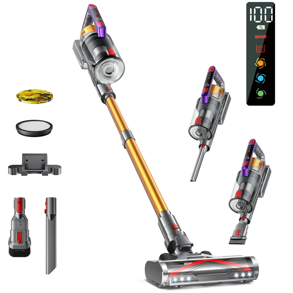 Nova Mart Kissof S17 Pro cordless vacuum cleaner with 550W power, 55Kpa suction, and 60-minute runtime in a sleek design.