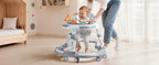 Nova Mart 4-in-1 safety baby walker with music, lights, and toy panel, featuring a sturdy frame and colorful design for toddler play.