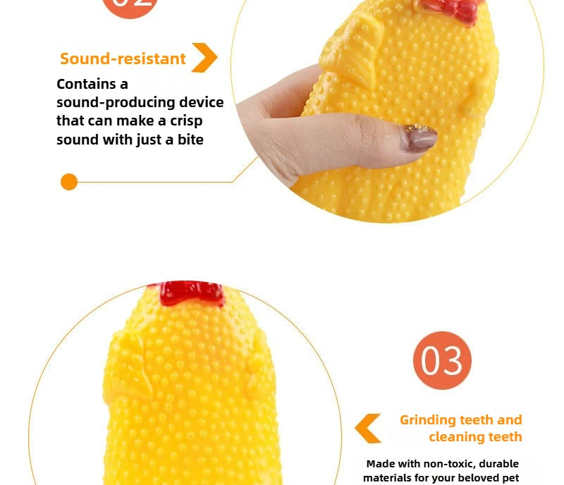 Squeaky Screaming Chicken Pet Toy Funny Molar Chew Rubber Toy Small Large DogPet Squeaker Chew Toys Funny Chicken Puppy1pcs - Image 10