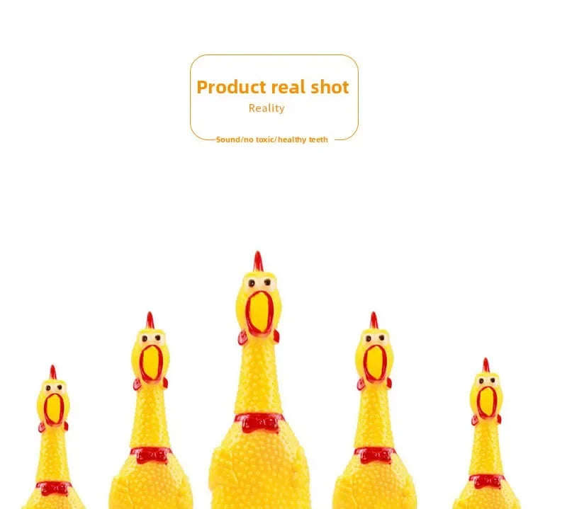 Squeaky Screaming Chicken Pet Toy Funny Molar Chew Rubber Toy Small Large DogPet Squeaker Chew Toys Funny Chicken Puppy1pcs - Image 12