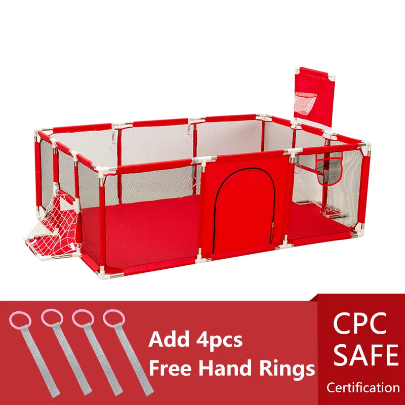 Large Nova Mart IMBABY kids safety playpen with soft padding and ball pool, ideal for safe play and entertainment.