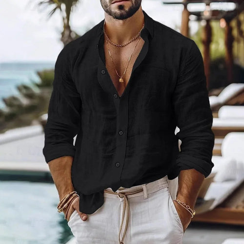 Mens Cotton Linen Shirt – Breathable