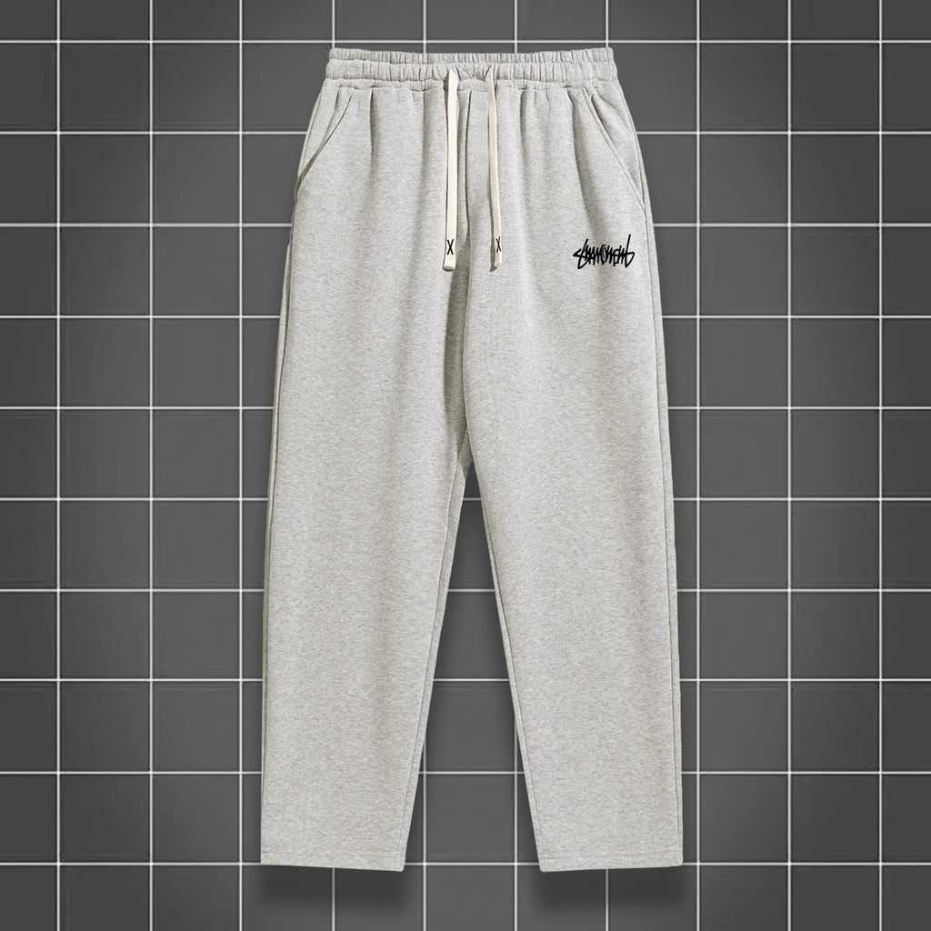 Men's solid color straight leg jogging pants by Nova Mart, casual sportswear with a comfortable fit and modern style.