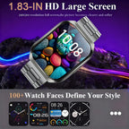 Outdoor smart watch by Nova Mart with 1000mAh battery, IP68 waterproof, Bluetooth call, and heart rate monitor in black display