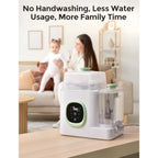 Nova Mart baby bottle washer, sterilizer, and dryer machine with digital controls and transparent lid for bottle and baby essentials cleaning
