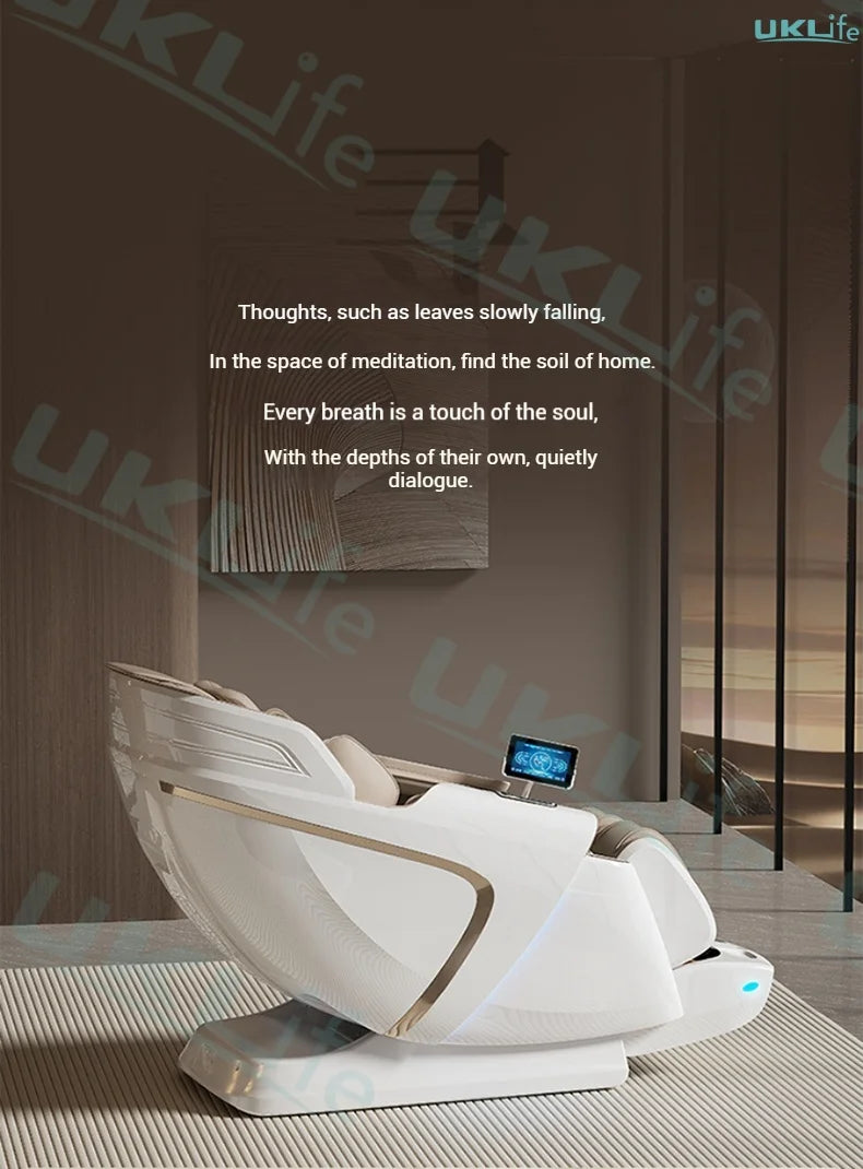 Nova Mart 4D SL-Track Zero Gravity Full Body Massage Chair with padded armrests and sleek black design.