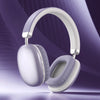 Purple Nova Mart wireless Bluetooth over-ear headphones with HiFi sound, built-in mic, and memory card slot, shown in the image.
