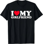 Men's oversized cotton meme T-shirt from Nova Mart featuring humorous "I Love My Girlfriend" design in bold print.