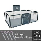 Large Nova Mart baby safety playpen with soft padding and ball pool for kids, providing a secure and comfortable play area.