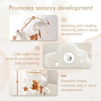 Wooden baby crib mobile by Nova Mart featuring soft felt cartoon bear and music box for soothing nursery decor.
