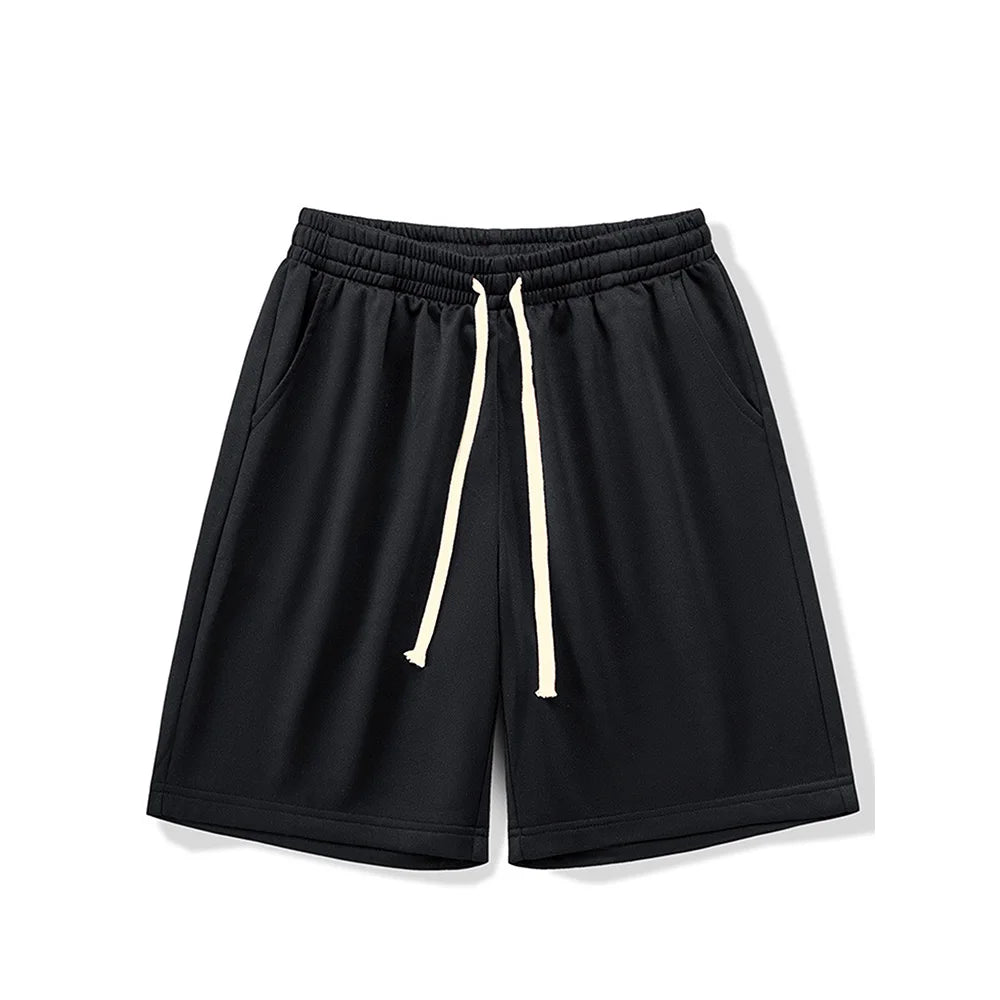 Men's casual drawstring jogger shorts by Nova Mart, featuring comfortable sweat fabric and adjustable waistband.