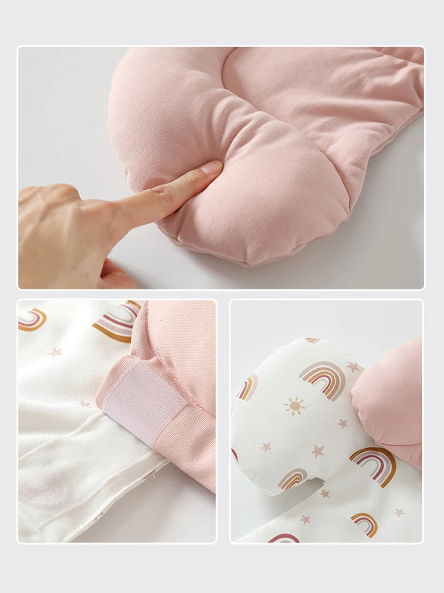 Baby stroller seat liner with head and neck support cushion, Nova Mart newborn stroller accessory for added comfort.