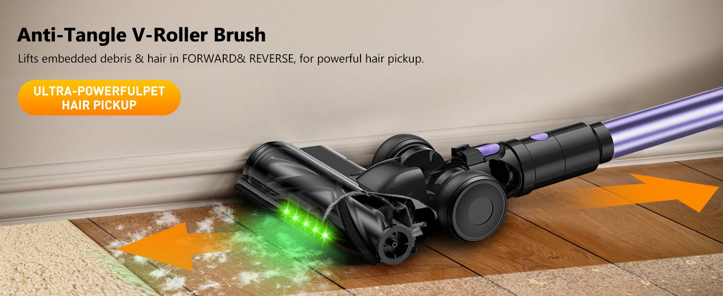 Nova Mart cordless vacuum cleaner with LED screen, 500W power, 55Kpa suction, self-standing design, perfect for quick cleaning.