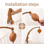 Nova Mart DIY baby crib bed bell holder arm with rotating music box, designed for soothing baby toys in cribs.