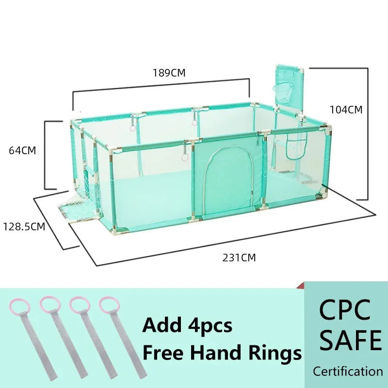 Large waterproof indoor baby playpen by Nova Mart with safety barrier fence, providing a secure play area for infants.