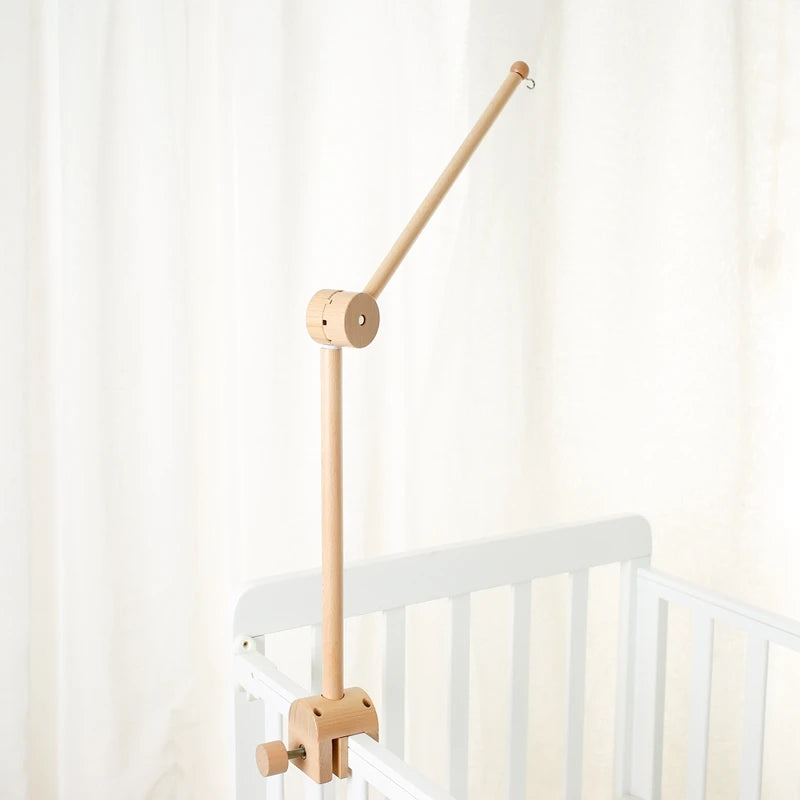 Baby wooden crib mobile by Nova Mart featuring cloud-shaped hanging rattle toy and decorative bracket for nursery decor
